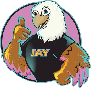 Jay the eagle, the MatchingStarz mascot